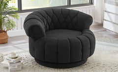 Swivel Accent Chair 360°Swivel Chair Sofa Barrel Swivel Chair Round Club Chair for Living Room and Bedroom, Black