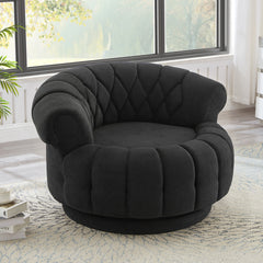 Swivel Accent Chair 360°Swivel Chair Sofa Barrel Swivel Chair Round Club Chair for Living Room and Bedroom, Black
