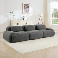 3-seat sofa premiumCorduroy Fabric fabric modular multi-combination anti-slip design no assembly curved armrests ergonomic support high-resilience sponge for living rooms bedrooms,Grey