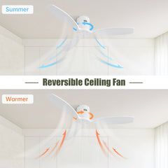 52 Inch Indoor Wooden Ceiling Fan With 3 Solid Wood Blades Remote Control Reversible DC Motor Without Light