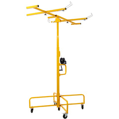 Drywall Lift Panel 16' Lift Drywall Panel Hoist Jack Lifter Jack Rolling Caster Wheel Sheetrock Drywall Lift Construction Tools,150-lb. Capacity, 4ft. x 16ft. Max. Sheet Size ,yellow