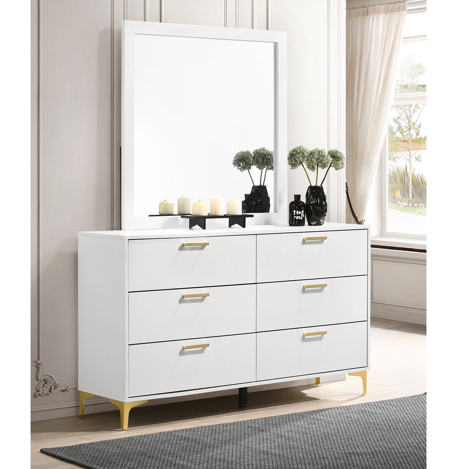 James White 6-drawer Dresser with Mirror