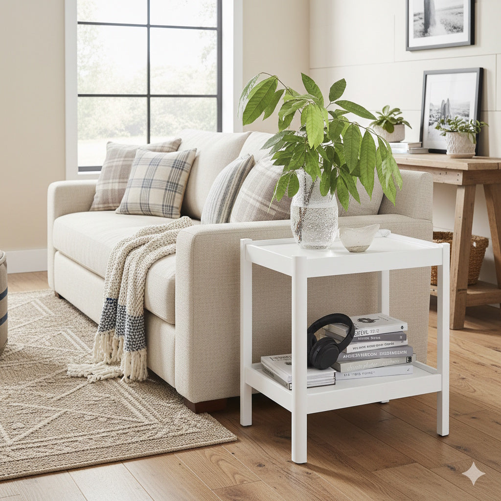 Yonda White Accent Table
