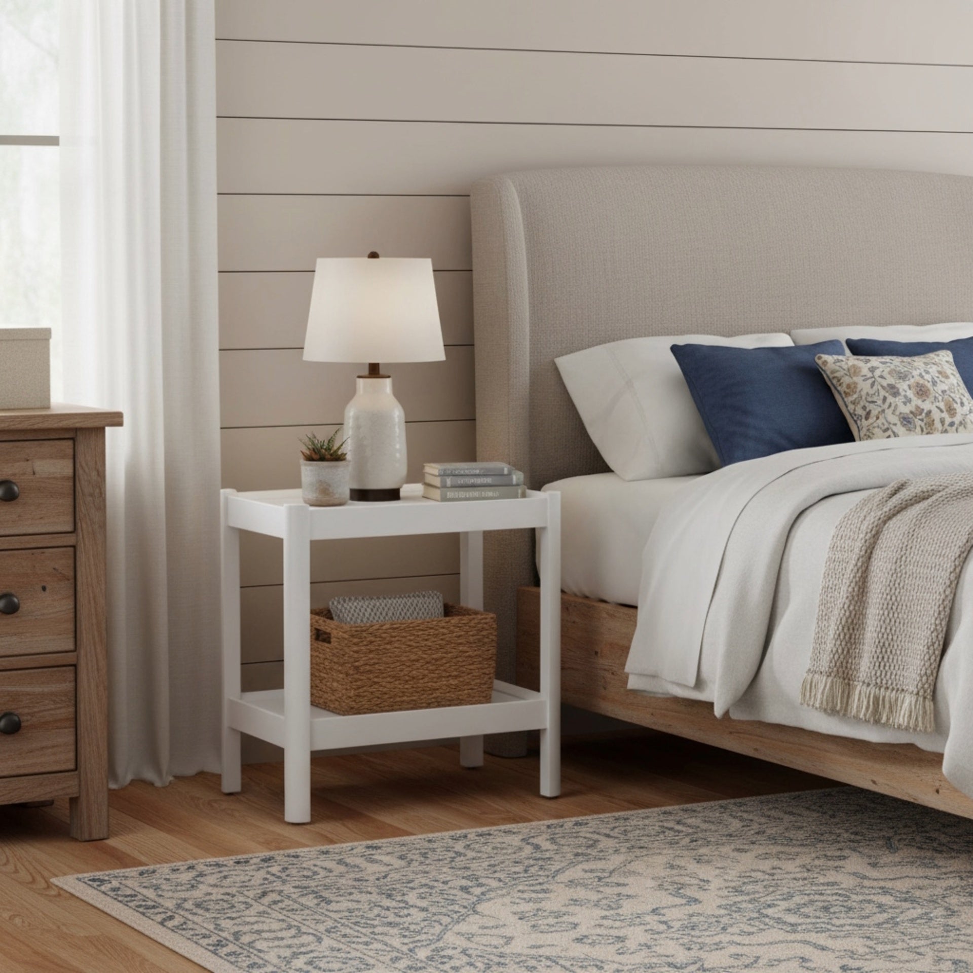 Yonda White Accent Table