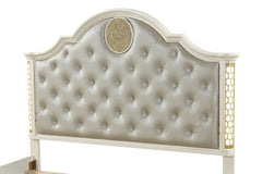 JASMINE Queen Size Tufted Upholstery & LED Bed made with Wood in Beige(NJ INVENTORY)