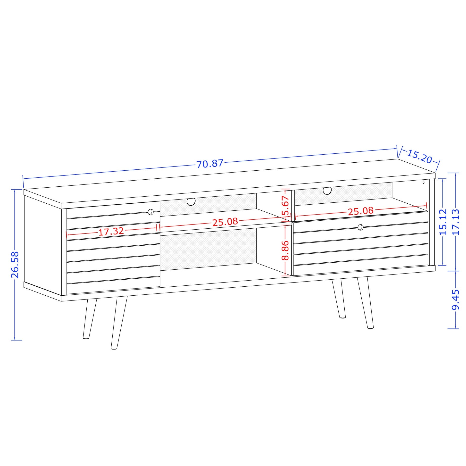 TV Stand in White and Rustic Brown