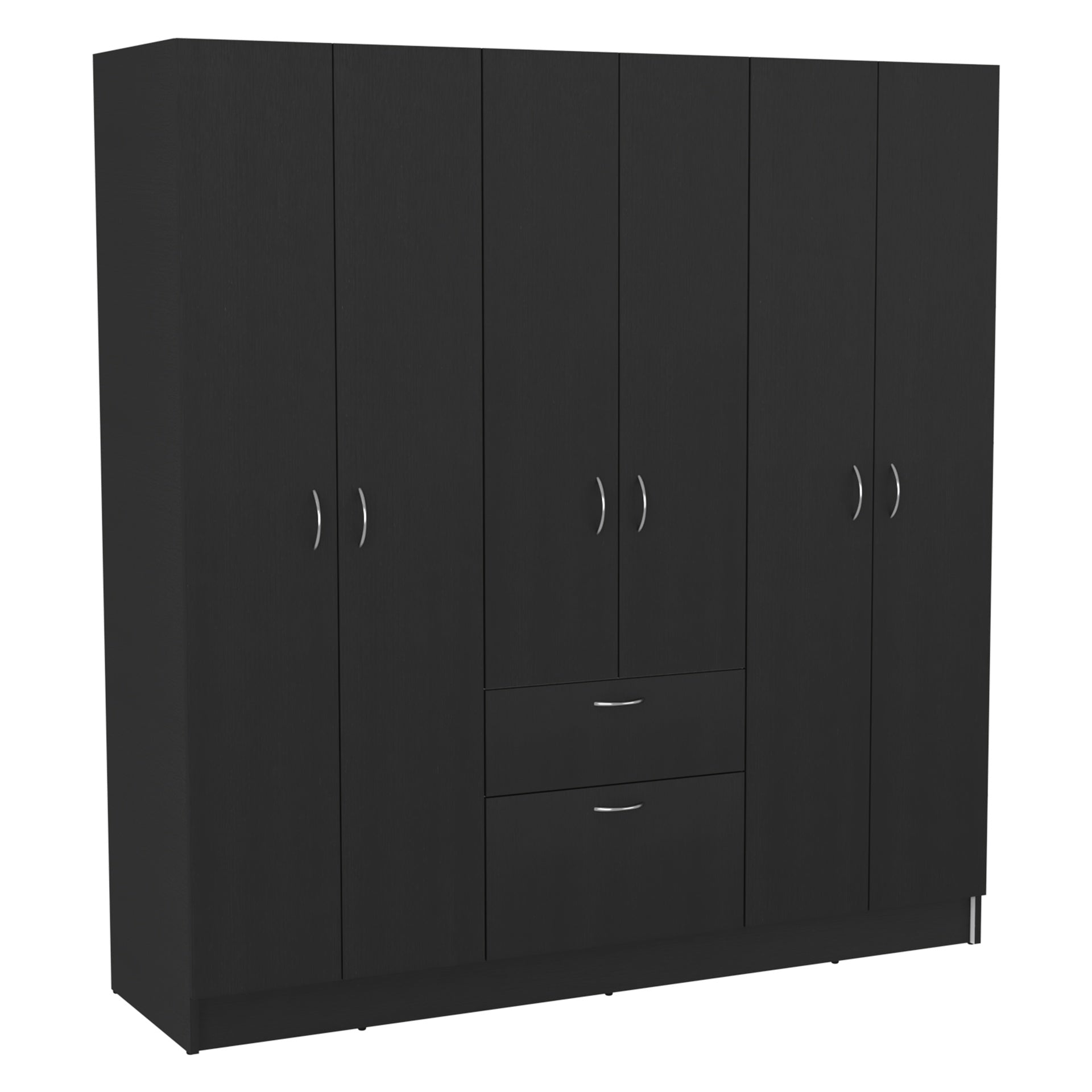 Kibo 6 Doors Armoire, One Drawer, Rod, Seven Interior Shelves, Black Wengue / White -Bedroom