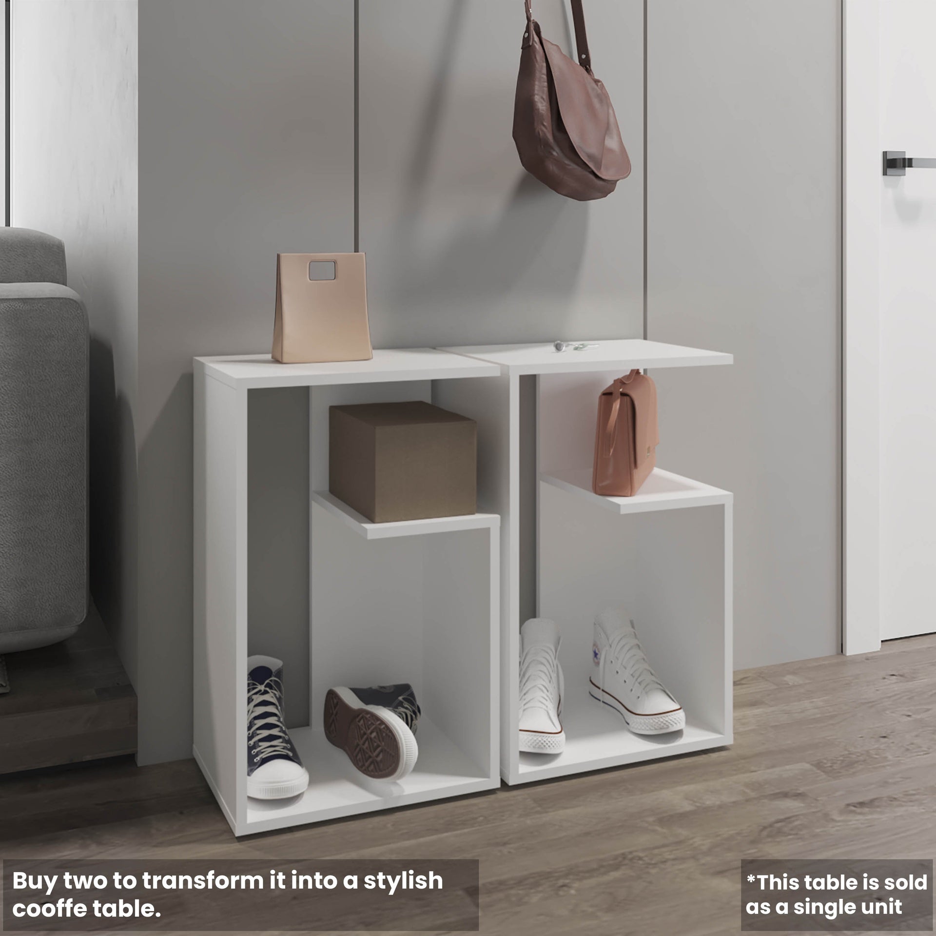 Side Table 25" H, 1 Shelf