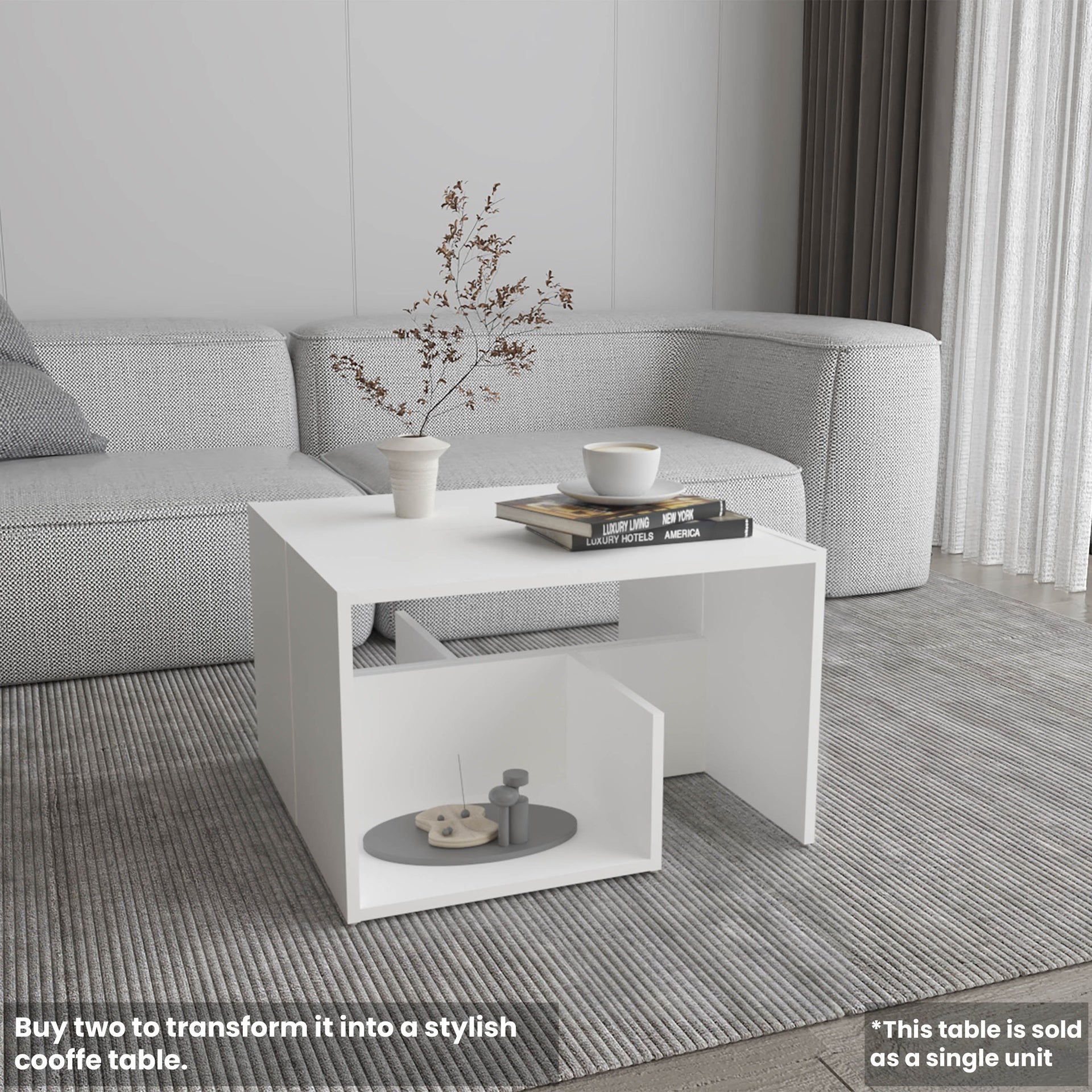 Side Table 25" H, 1 Shelf
