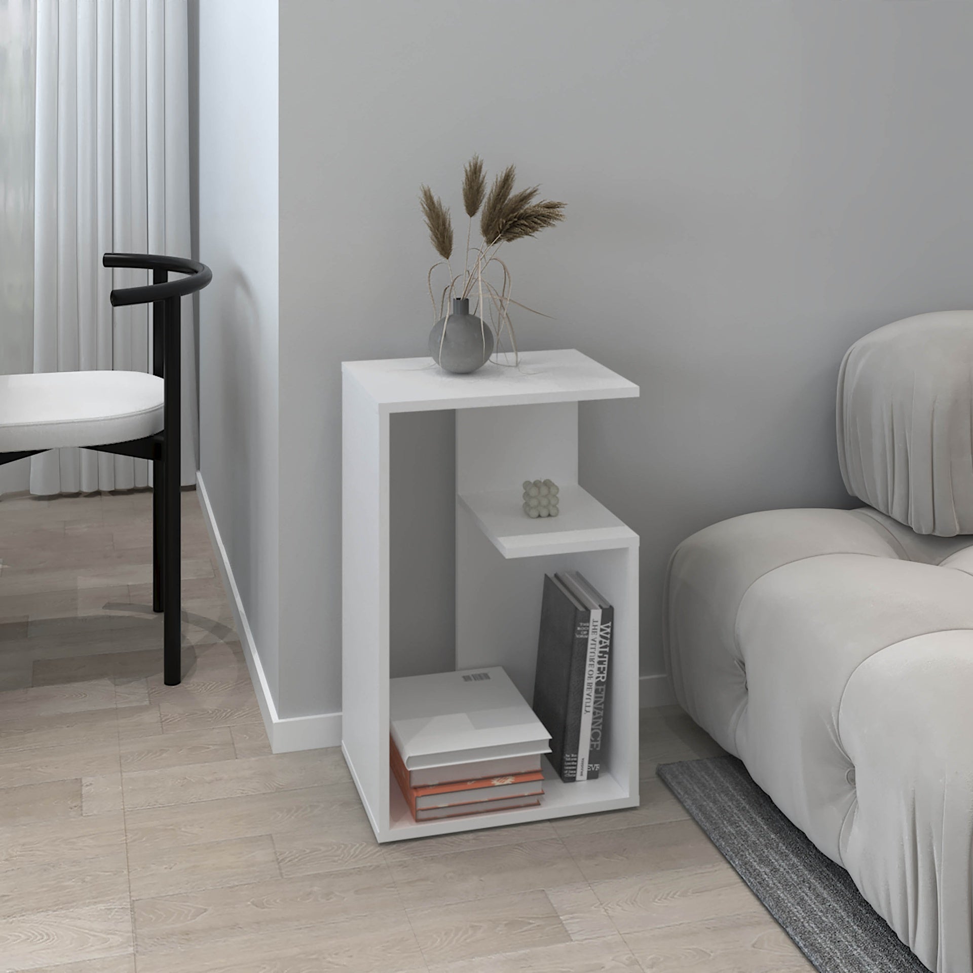 Side Table 25" H, 1 Shelf