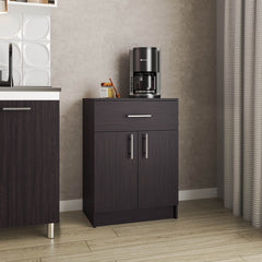 Pantry Organizer Cabinet 33" H, One Drawer, Two Interior Shelves, Two Doors