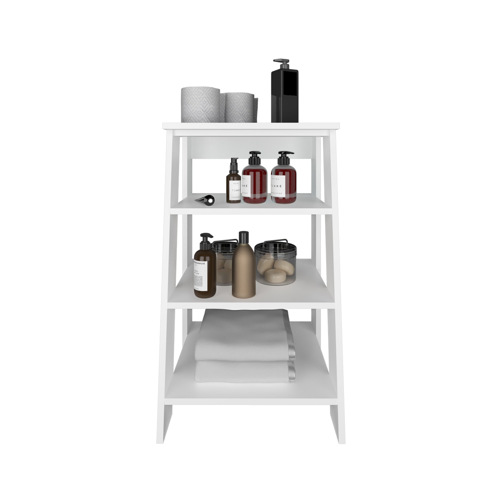 Linen Cabinet 29.7"H, Four Shelves, Vertical, White
