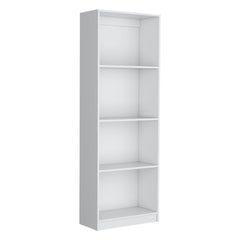 Vinton Bookcase with Spacious Tier-Shelving Design, White