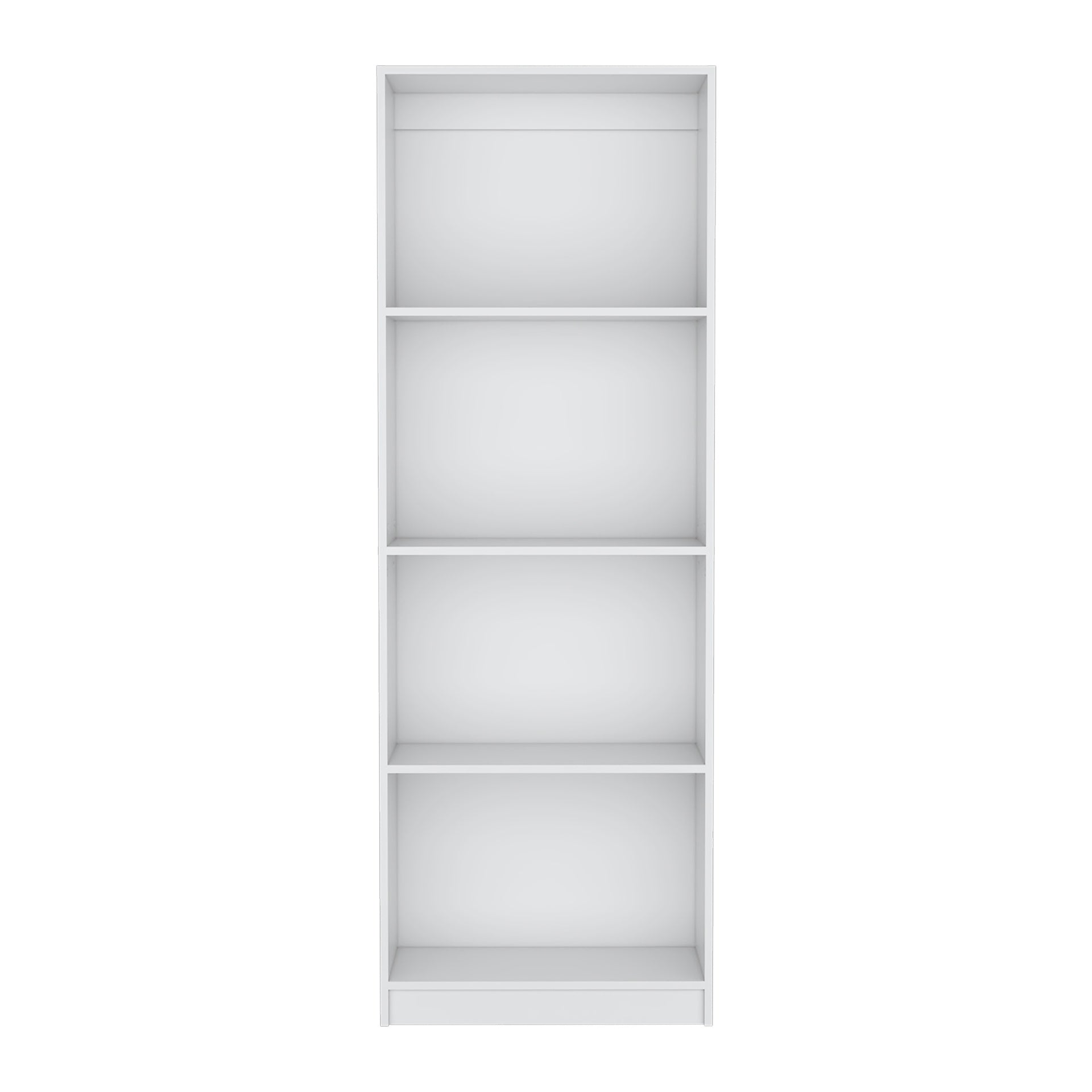 Vinton Bookcase with Spacious Tier-Shelving Design, White