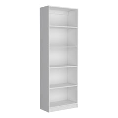 Vinton 4-Tier Bookcase with Modern Storage for Books and Decor, White