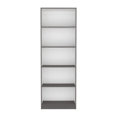 Vinton 4-Tier Bookcase with Modern Storage for Books and Decor, Matt Gray / White