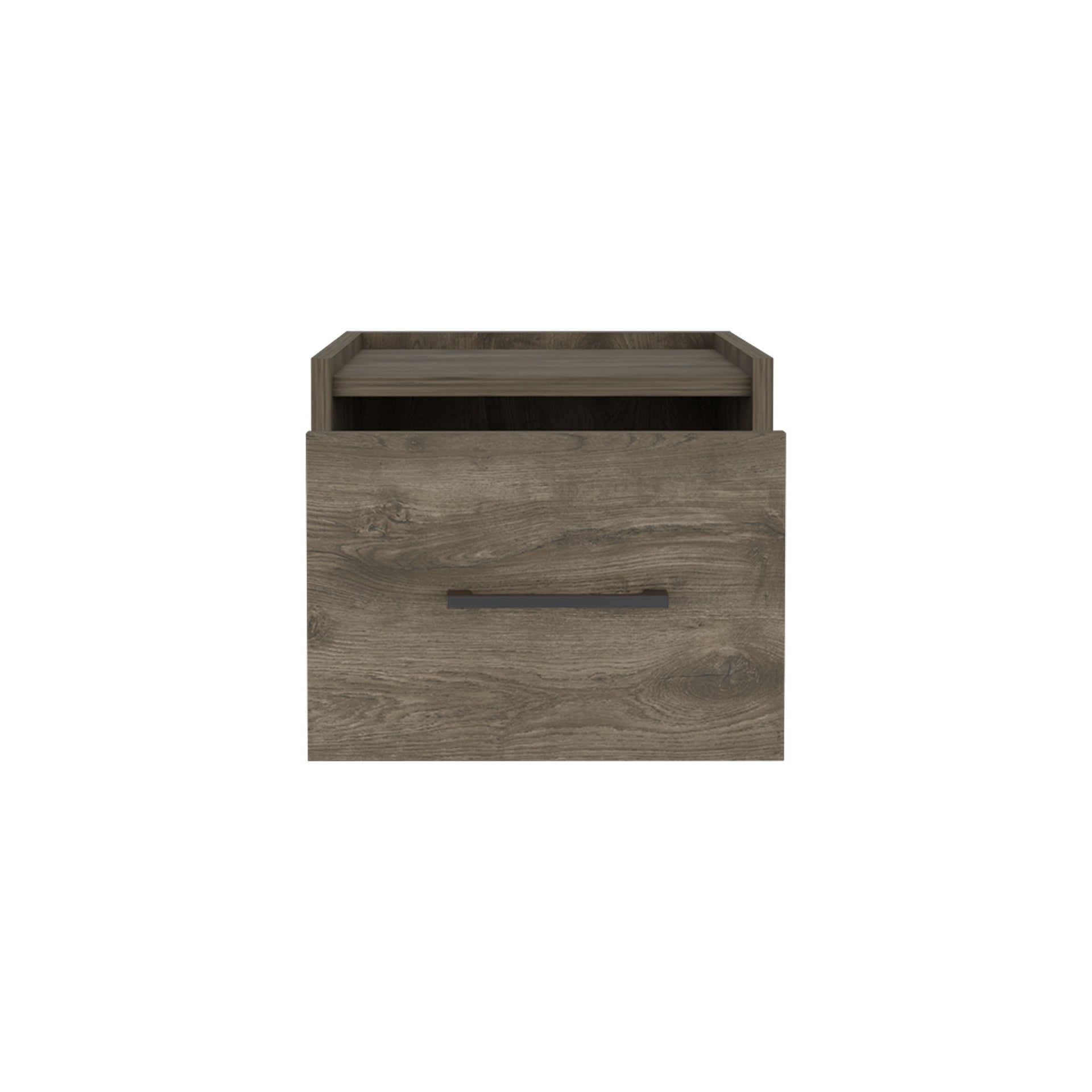 Floating Nightstand, Space-Saving Design with Handy Drawer and Surface, Dark Brown
