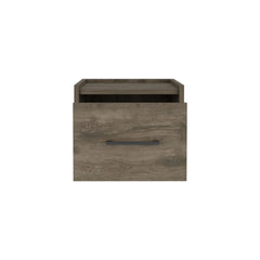 Floating Nightstand, Space-Saving Design with Handy Drawer and Surface, Dark Brown