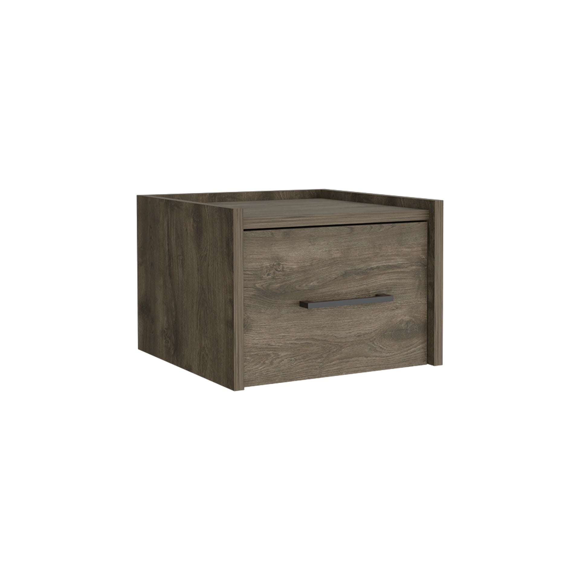 Floating Nightstand, Space-Saving Design with Handy Drawer and Surface, Dark Brown
