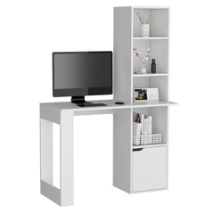 Writing Desk With Bookcase and Cabinet, White