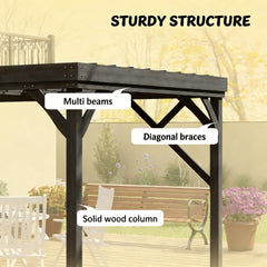 Patio Grape Vine Gazebo,Outdoor Wooden Pergola