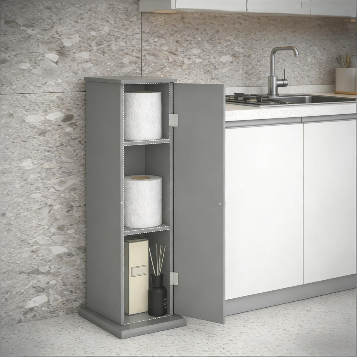 Corner Cabinet,3 tier Storage Cabinet,Small Toilet Paper Cabinet