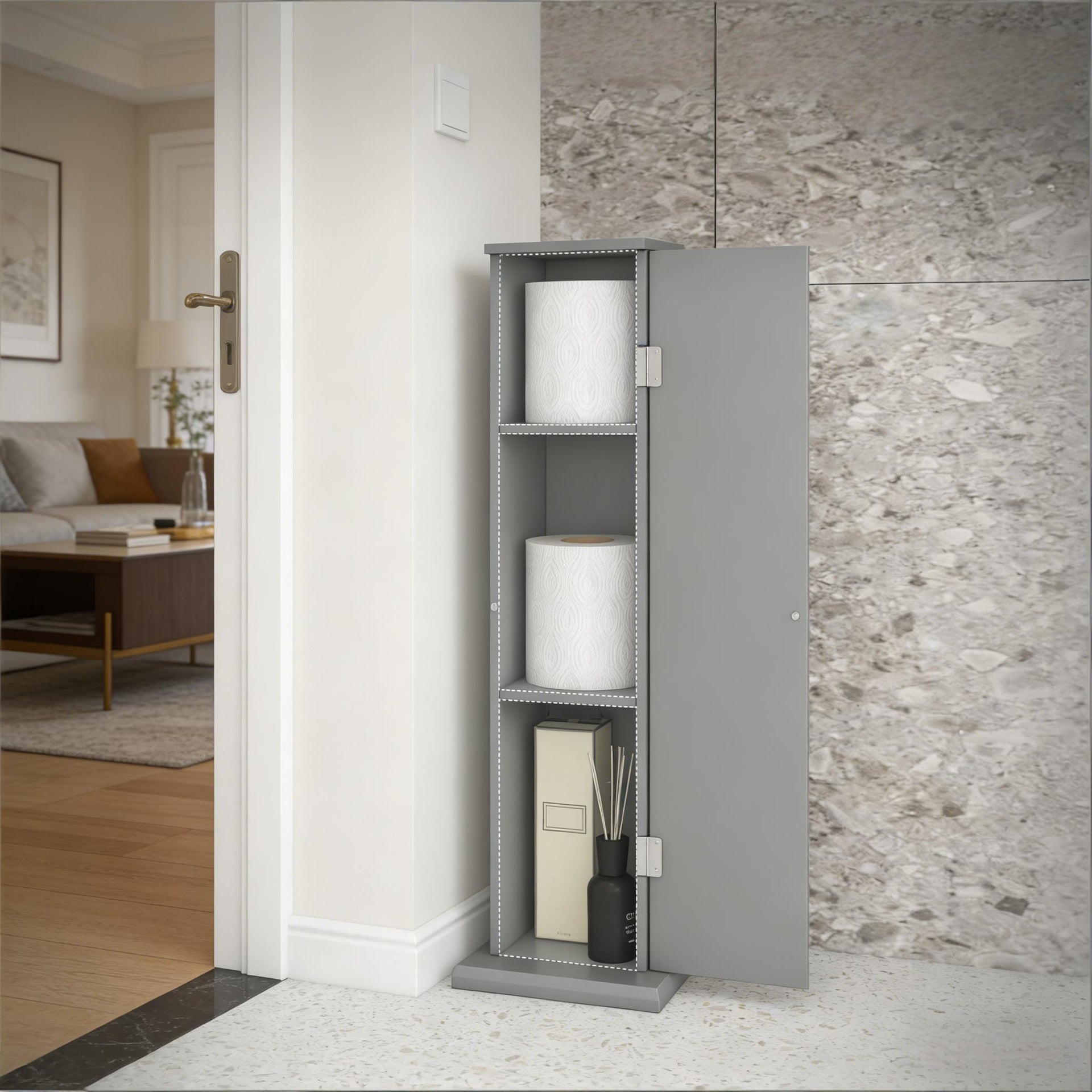 Corner Cabinet,3 tier Storage Cabinet,Small Toilet Paper Cabinet