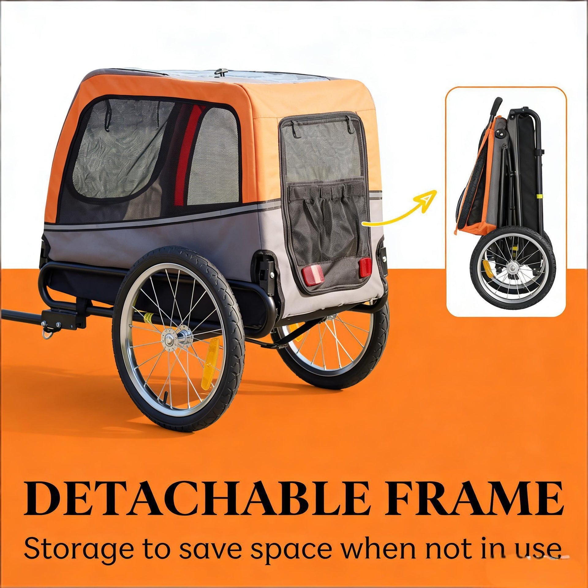 Foldable Animal Bike Trailer,Pet Cart Bicycle Carrier,Dog Bike Trailer