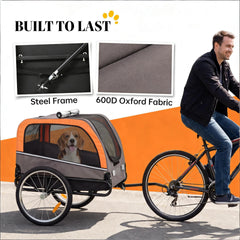 Foldable Animal Bike Trailer,Pet Cart Bicycle Carrier,Dog Bike Trailer