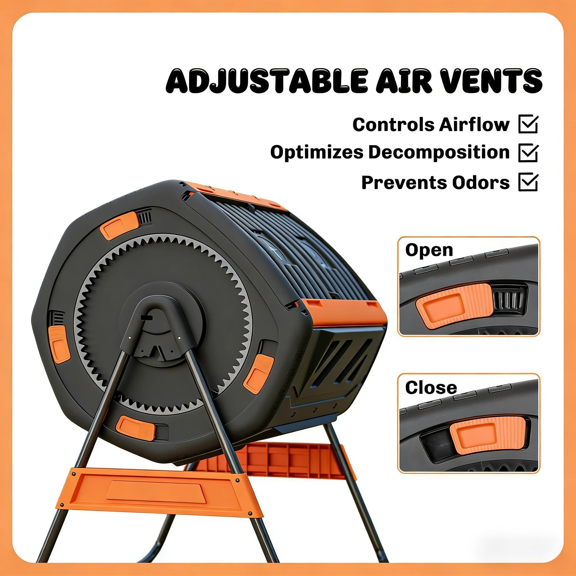 Stable Dual Chamber Tumbling Composter,Outdoor Compost Bin