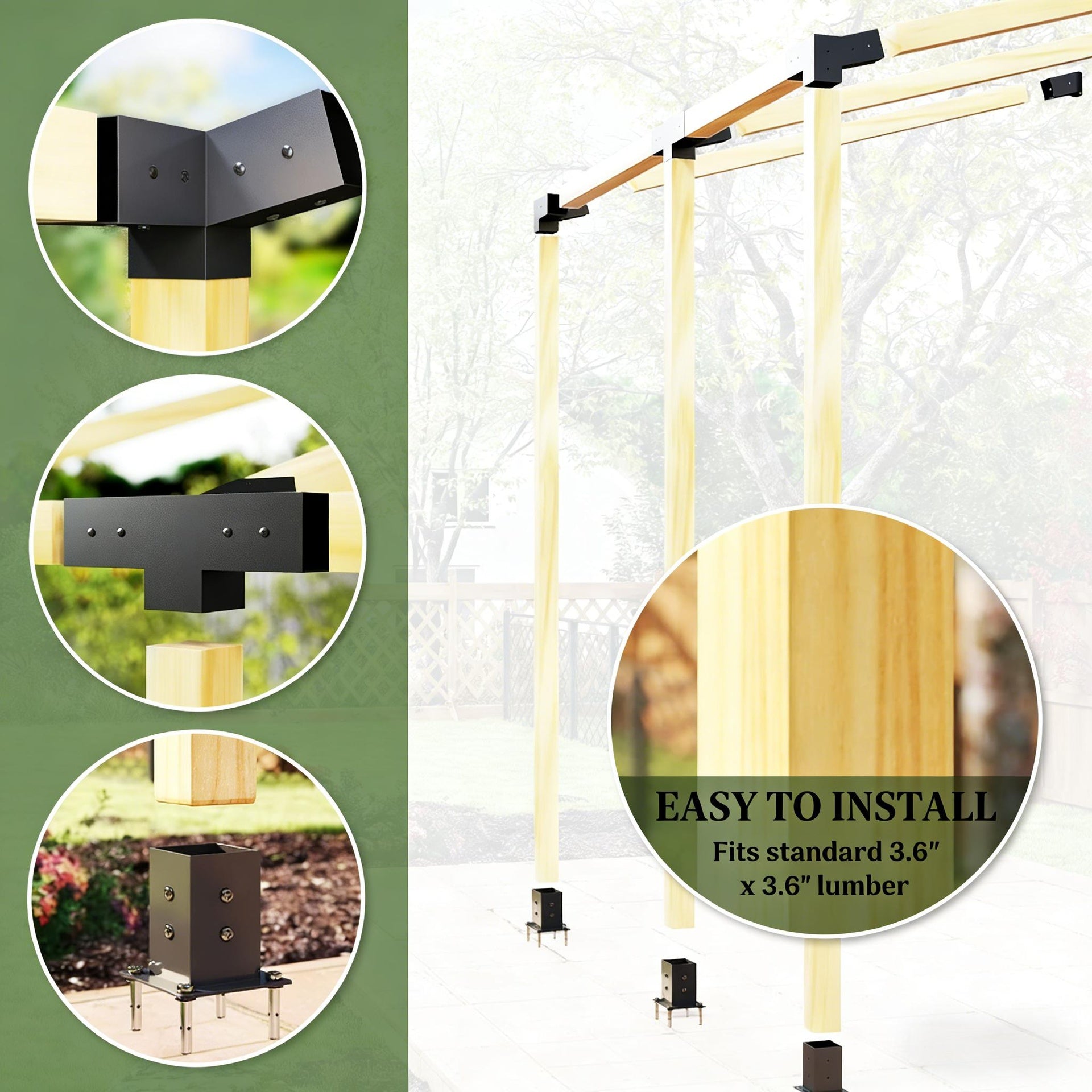 Outdoor Wall Mounts Pergola Kit,Slanted Pergola Brackets(Only Pergola Kit)