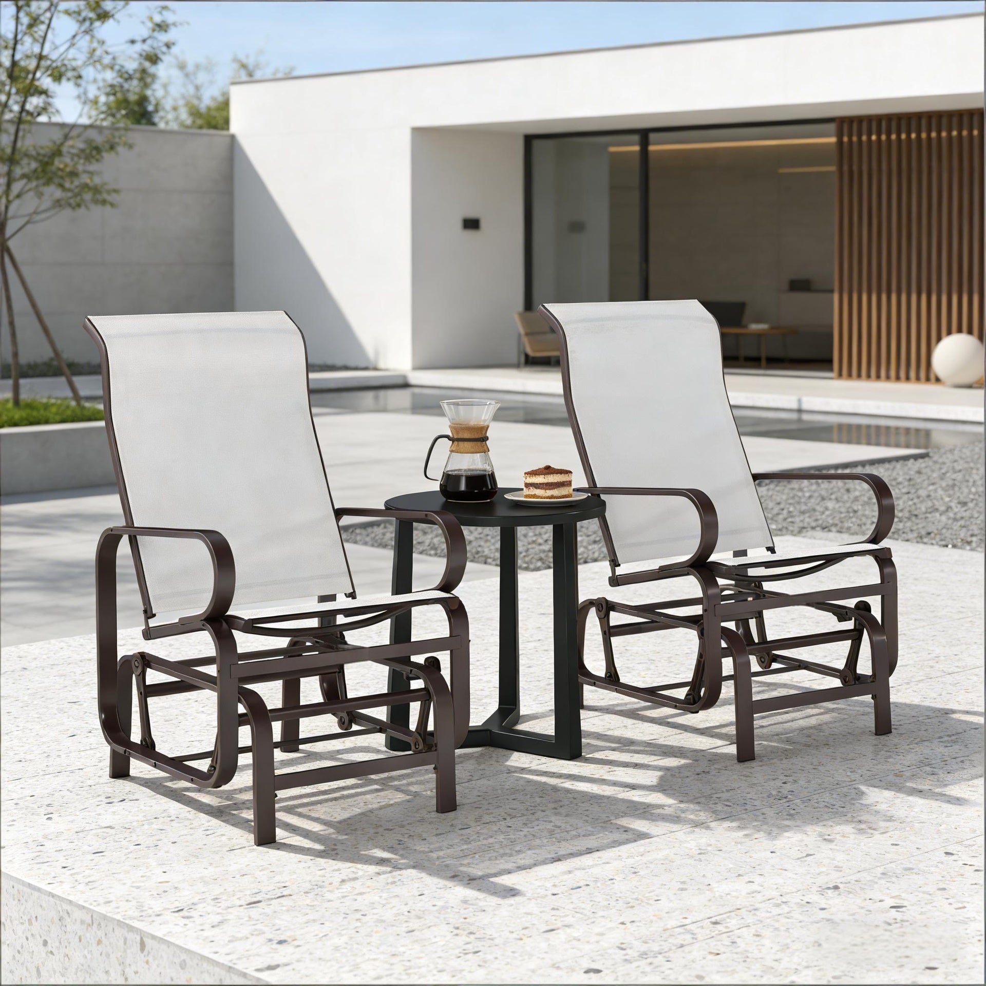 Outdoor Rockers Chair Set of 2,Cozy Gliding Lounger Chair(Only Set of 2 Chair)