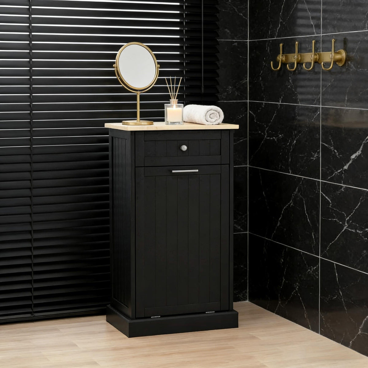 Storage Cabinet,Home Hidden Bin Cabinet(Trash can not included)