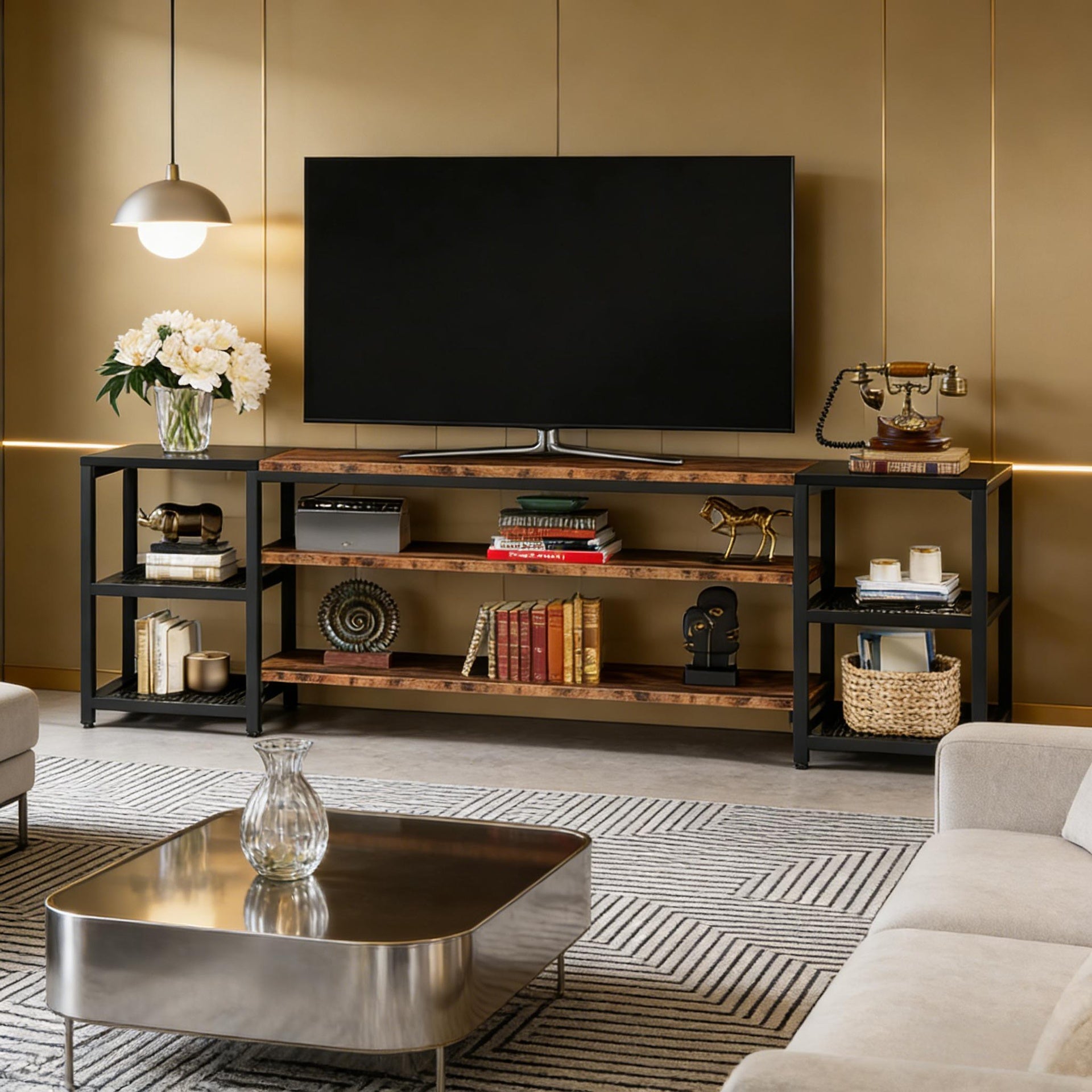 Media Entertainment Center,Industrial TV Stand,Storage Display
