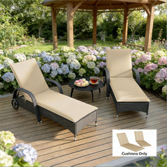 Beige Chair Cushion Set,Foldable Chair Cushion Set of 2