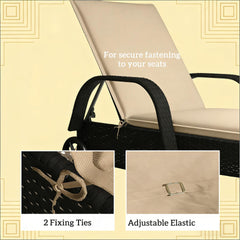 Beige Chair Cushion Set,Foldable Chair Cushion Set of 2