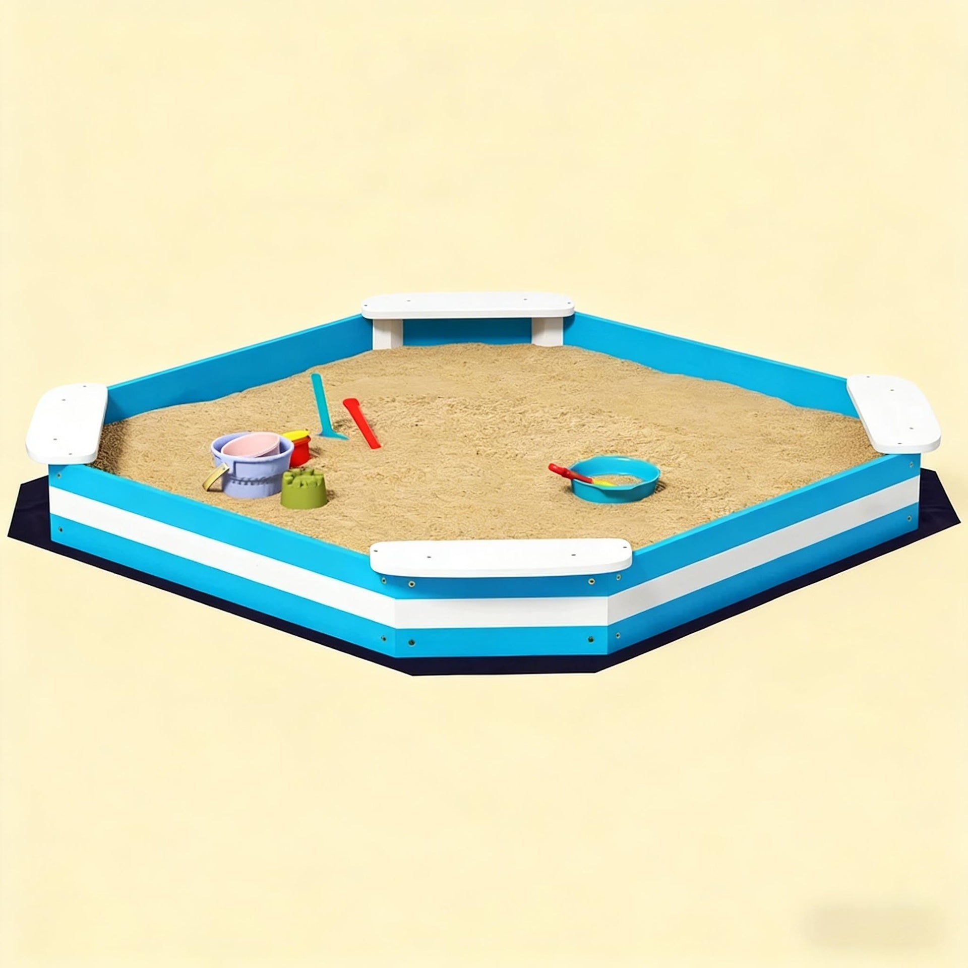 Sandbox,Kids Sandbox with Corner Seats
