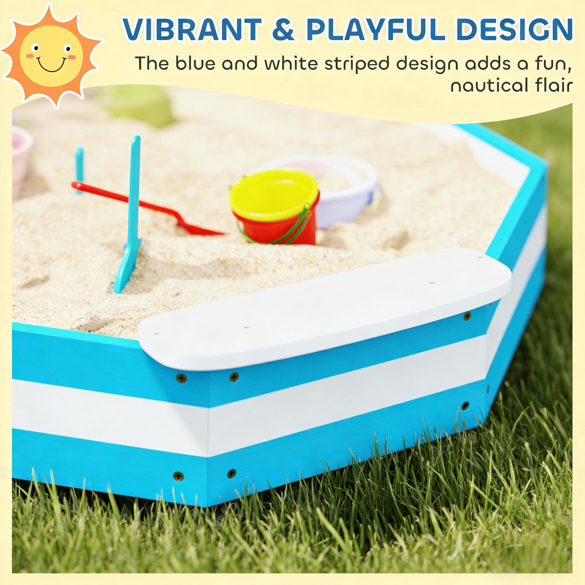 Sandbox,Kids Sandbox with Corner Seats