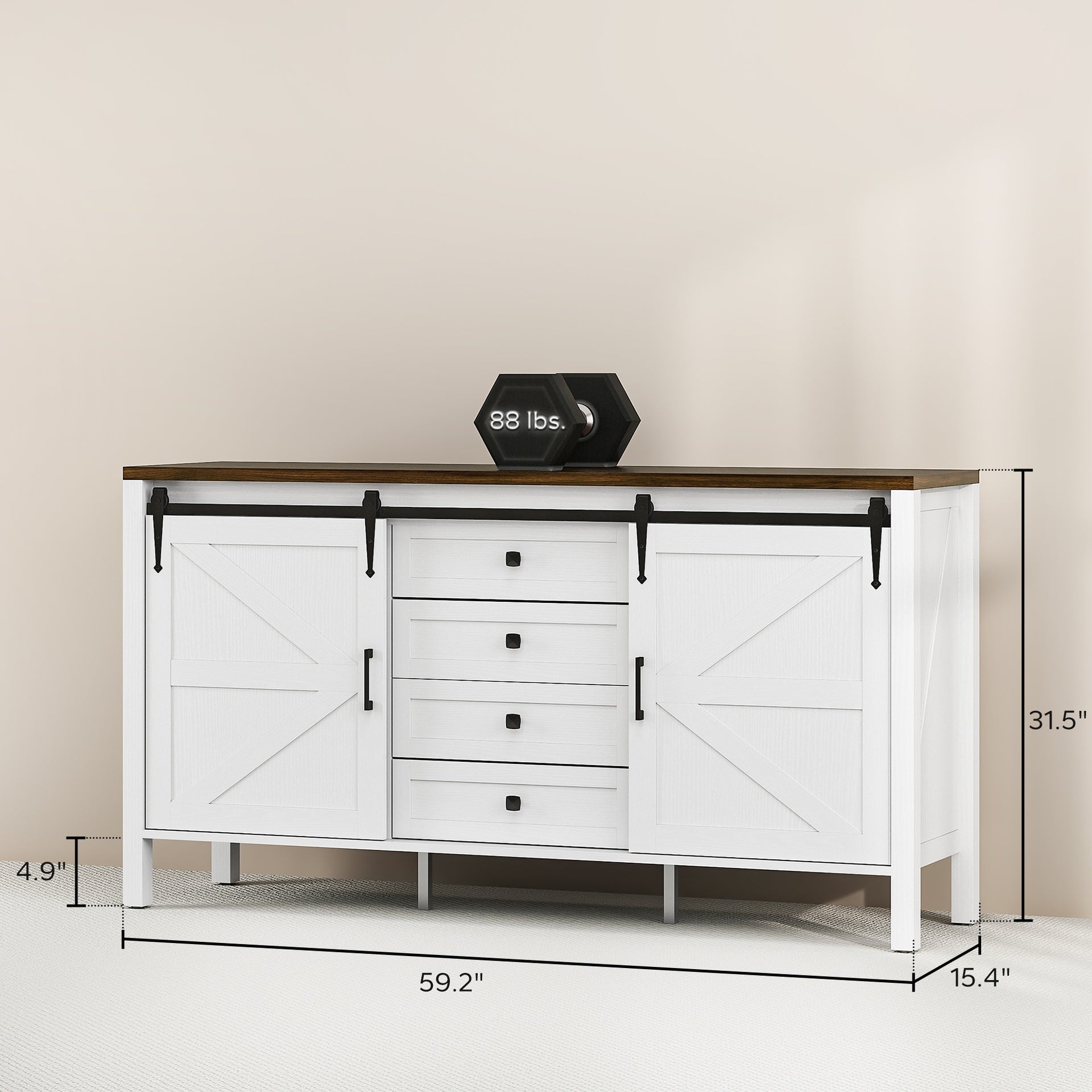 Spacious Coffee Bar Cabinet,Buffet Cabinet with Drawers