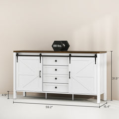 Spacious Coffee Bar Cabinet,Buffet Cabinet with Drawers