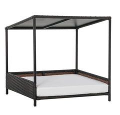 Dog House Raised Rattan Puppy Bed , Brown