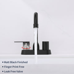 2 Handles Matte Black Faucet, Brushed Nickel Centerset RV Bathroom Faucets for 3 Hole