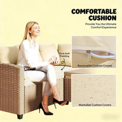 Patio Sectional Sofa Couch,6 Piece Outdoor Furniture Set,Outdoor Furniture Conversation Set