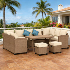 Patio Sectional Sofa Couch,6 Piece Outdoor Furniture Set,Outdoor Furniture Conversation Set