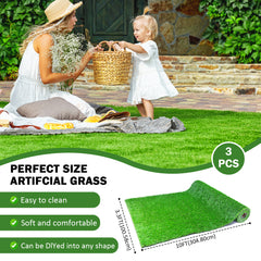 3.3FTx10FT Artificial Grass Realistic Synthetic Thick Fake Faux Grass Rug Astroturf Carpet Landscape for Dogs Indoor Outdoor Garden Lawn Mat, with Drainage Holes