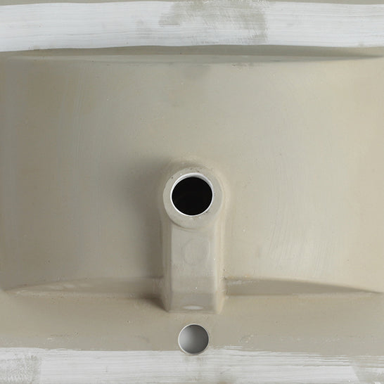 30 Inch Ceramic Vanity Top, 29.9"D x 18.3"W x 6.7"H, Glossy White(Only Basin)