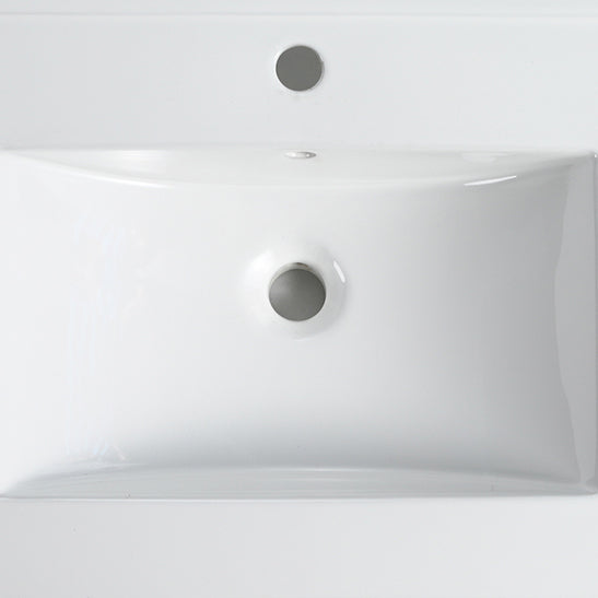 30 Inch Ceramic Vanity Top, 29.9"D x 18.3"W x 6.7"H, Glossy White(Only Basin)
