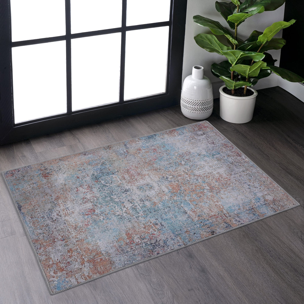 MAVAL Yellow Washable Rug 2' x 3' Doormat Rug (Yellow, 2' x 3')