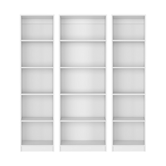 Parwan 3 Piece Living Room Set with 3 Bookcases, White