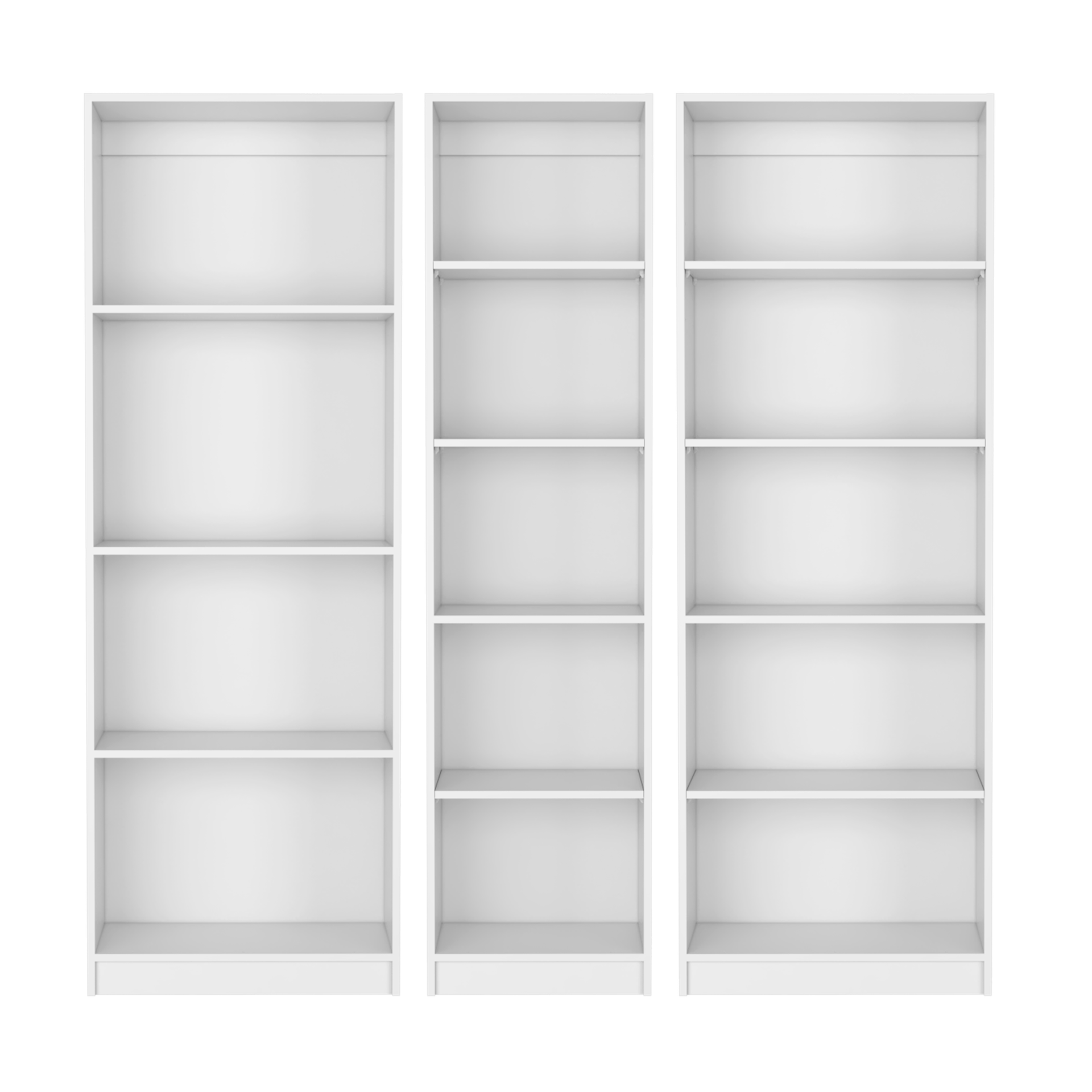 Tuin 3 Piece Living Room Set with 3 Bookcases, White